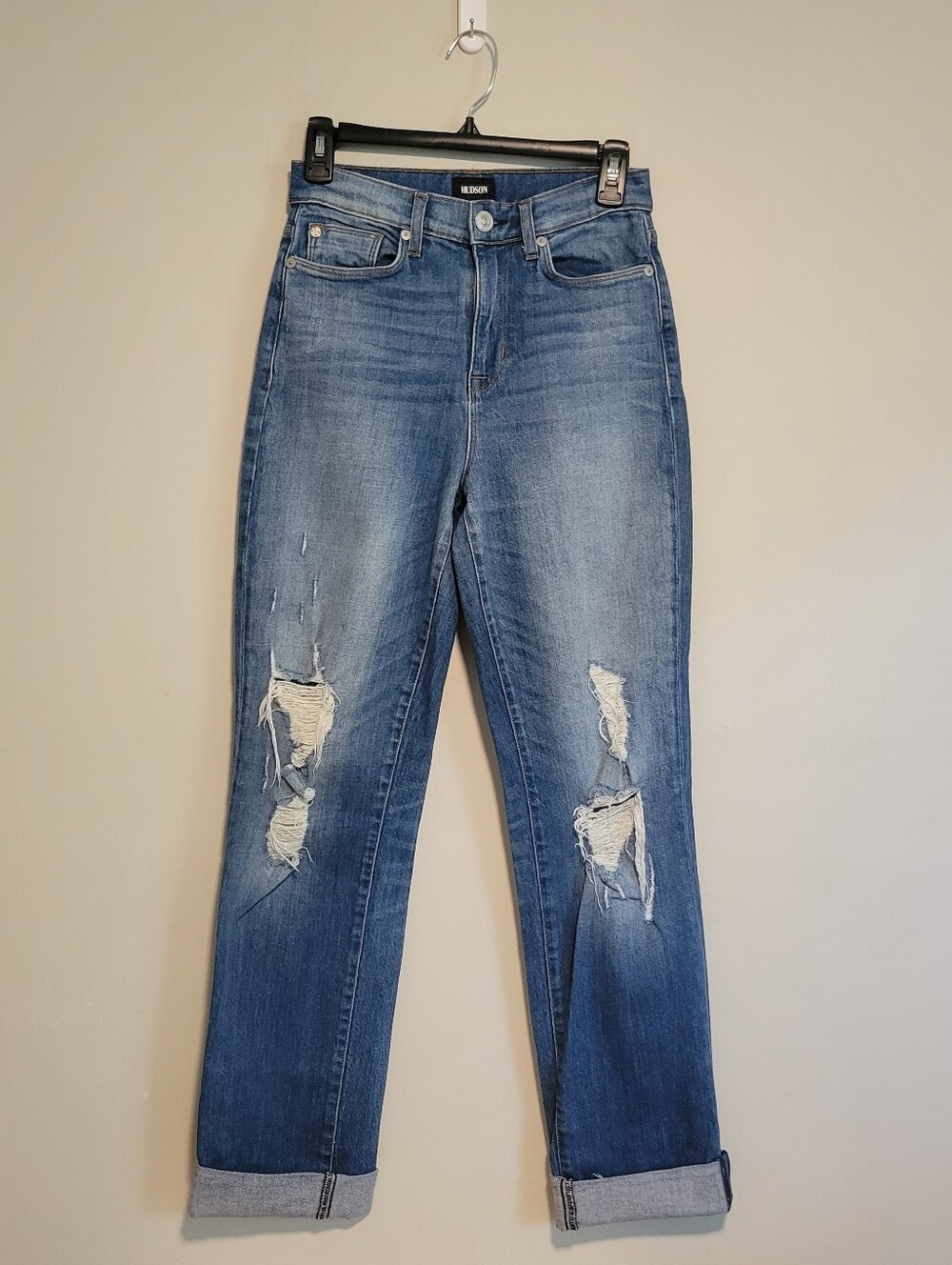Hudson Zoeey Cuff Straight Distresses Jeans Size 26
